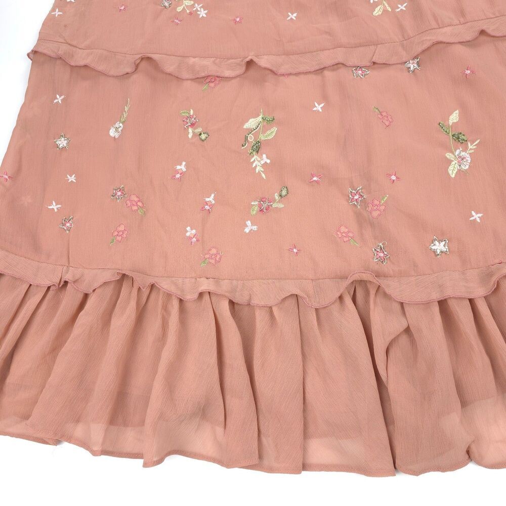 ASOS Cami Embellished Maxi Dress Bridesmaid Gown Embroidered Rose Ethereal Fairy - Picture 6 of 13